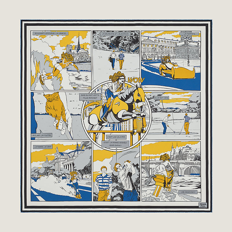 カレ ダブルフェイス 90 Double Face Wow Wow double face scarf 90 | Hermès UAE